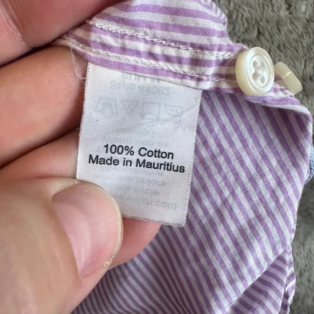 Crewcuts Purple Striped Light Weight Button Down Shirt Boys 4 5 4T 5T